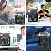 USB Rechargeable Mini Cooling Fan with Humidifier & LED Light – Multifunctional Air Cooler with Water Mist Spray for Home, Office, and Travel Use