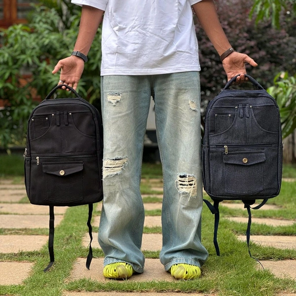 Backpack Canvas Backpack Casual School Book Bug Women And Men Laptop Travel Rack Sack College Shoulder Bag Lightweight Large Capacity
 - Black