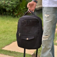 Backpack Canvas Backpack Casual School Book Bug Women And Men Laptop Travel Rack Sack College Shoulder Bag Lightweight Large Capacity
 - Black
