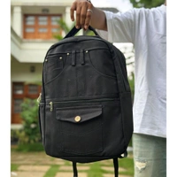 Backpack Canvas Backpack Casual School Book Bug Women And Men Laptop Travel Rack Sack College Shoulder Bag Lightweight Large Capacity
 - Black