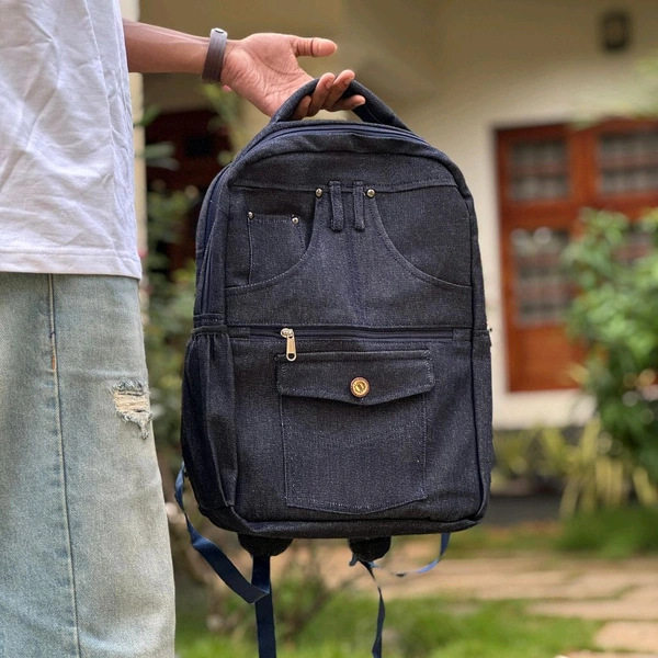 Backpack Canvas Backpack Casual School Book Bug Women And Men Laptop Travel Rack Sack College Shoulder Bag Lightweight Large Capacity
 - Blue