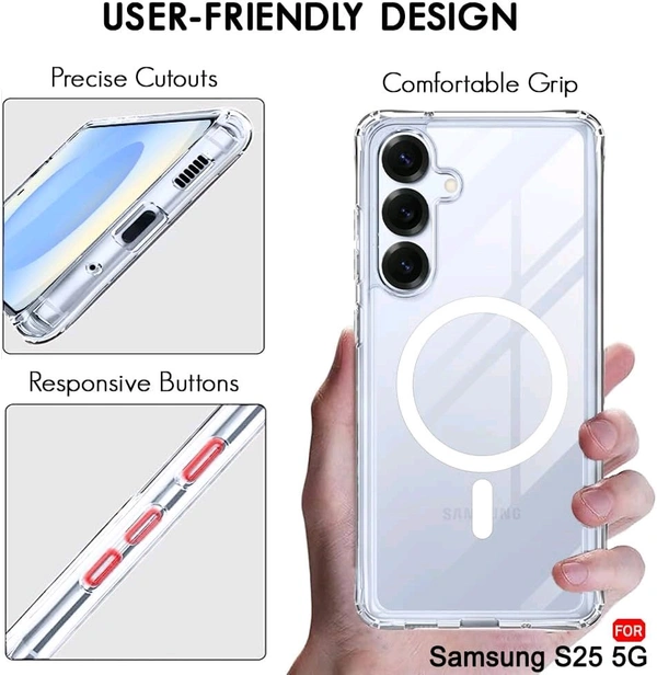 MagSafe Crystal Clear Case for Samsung Galaxy  S25 Series – Anti-Yellow, Premium Protection - Samsung S25