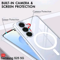 MagSafe Crystal Clear Case for Samsung Galaxy  S25 Series – Anti-Yellow, Premium Protection - Samsung S25