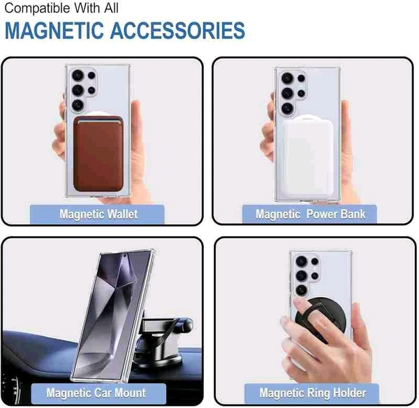 MagSafe Crystal Clear Case for Samsung S24 Series – Anti-Yellow, Premium Protection - Samsung S24 Ultra