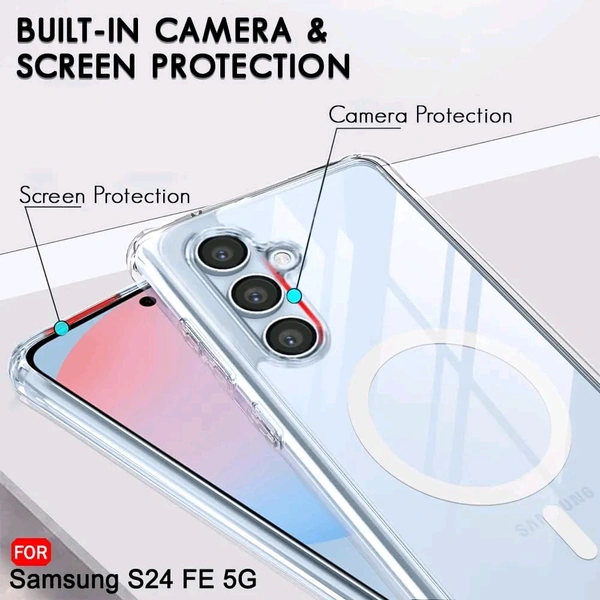MagSafe Crystal Clear Case for Samsung S24 Series – Anti-Yellow, Premium Protection - Samsung S24 Fe