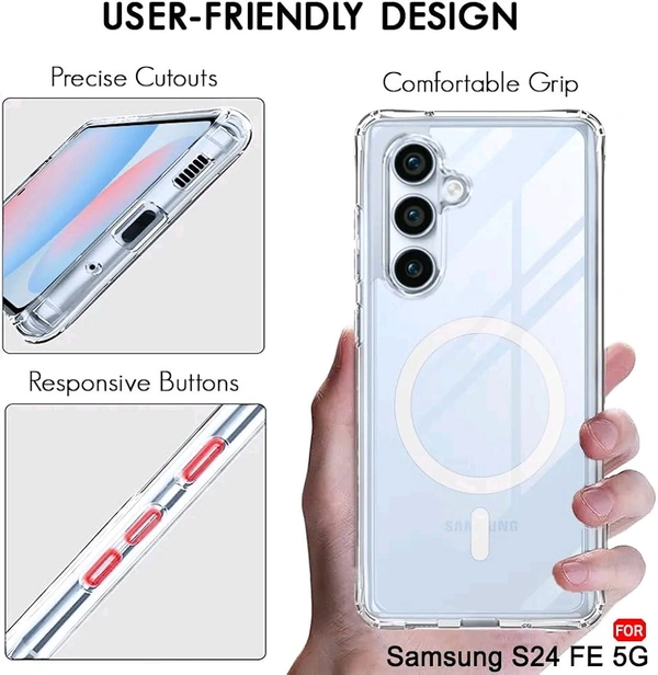 MagSafe Crystal Clear Case for Samsung S24 Series – Anti-Yellow, Premium Protection - Samsung S24 Fe