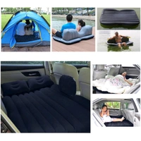 Car Inflatable Bed with 2 Pillows & Air Pump (Portable) For Travel, Camping, Vacation | Polyester Inflatable Travel Car Bed Air Sofa with Two Inflatable Pillow and Air Pump for Car Back Seat