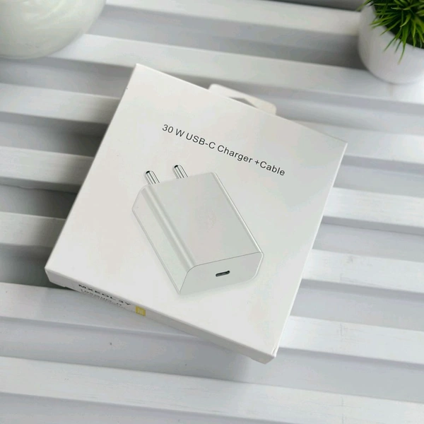 30W USB-C Fast Charger with Type-C to Type-C Cable | Super-Fast Charging Adapter for All Android & Apple Devices
