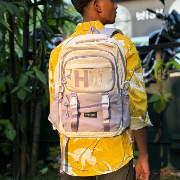 Trendy Dual-Tone HJN Backpack for Boys & Girls | Spacious, Stylish & Durable - SRB1