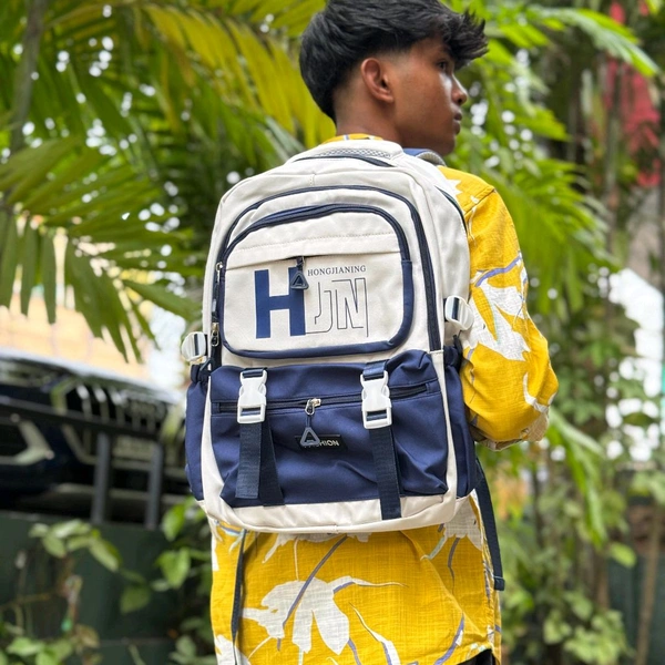 Trendy Dual-Tone HJN Backpack for Boys & Girls | Spacious, Stylish & Durable - SRB2