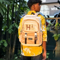 Trendy Dual-Tone HJN Backpack for Boys & Girls | Spacious, Stylish & Durable - SRB4