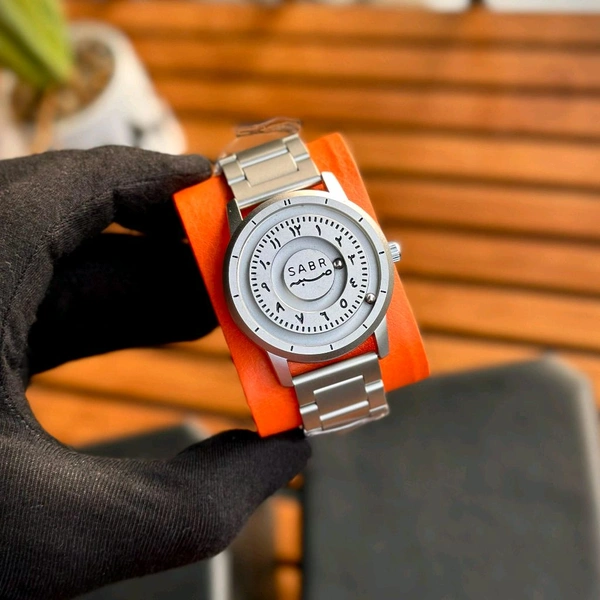 New Sabr Magnetic Magnetic Ball Unique Watch For Men | New Fashionable Business Mens Watch Creative Unique Rotating Magnetic Beads Black Classic Watch Exquisite Watch - Silver