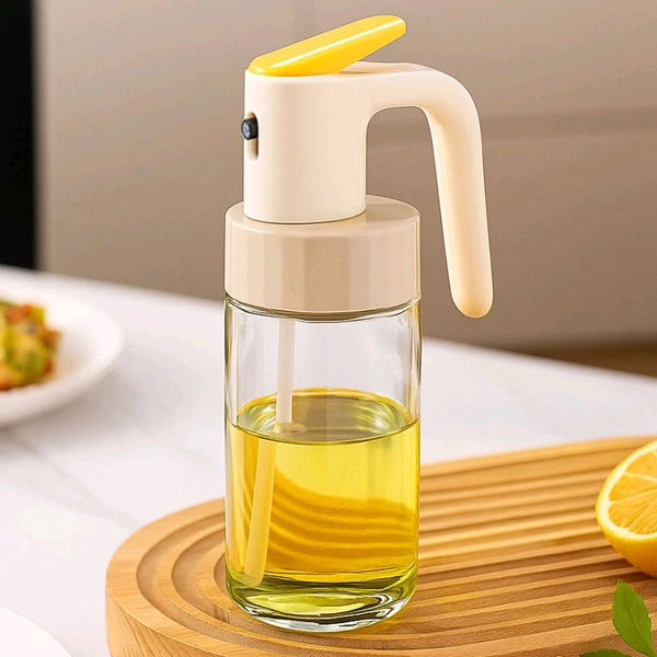 250Ml Glass Oil Sprayer Bottle with Press Handle – Refillable Kitchen Spray Dispenser for Cooking, BBQ, Baking & Salad Dressing