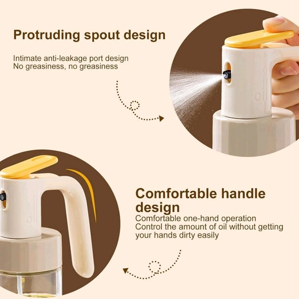 250Ml Glass Oil Sprayer Bottle with Press Handle – Refillable Kitchen Spray Dispenser for Cooking, BBQ, Baking & Salad Dressing
