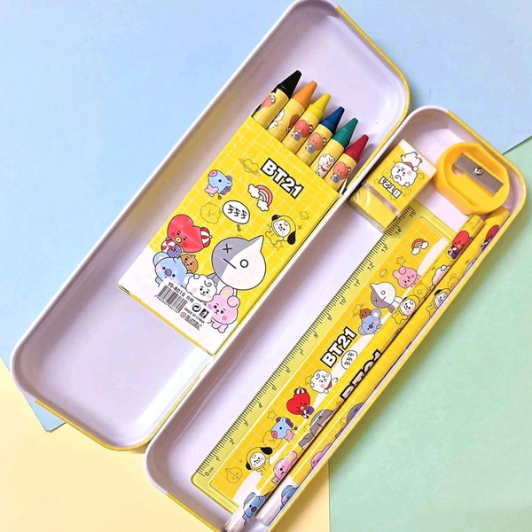 Stationery Kit for Kids - Stationery Set, Includes Metal Pencil Box, Sharpener, Pencil and Eraser Set, School Supply Set, Birthday Return Gift for Kids, Boys, Girls
