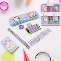 Stationery Kit for Kids - Stationery Set, Includes Metal Pencil Box, Sharpener, Pencil and Eraser Set, School Supply Set, Birthday Return Gift for Kids, Boys, Girls