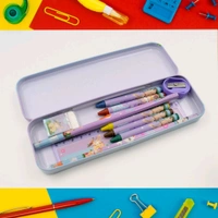 Stationery Kit for Kids - Stationery Set, Includes Metal Pencil Box, Sharpener, Pencil and Eraser Set, School Supply Set, Birthday Return Gift for Kids, Boys, Girls