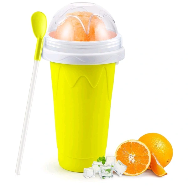 Smoothies Maker Cup, Magic Quick Frozen Smoothies Cup Cooling Cup Double Layer Squeeze Cup Slushy Maker, Homemade Milk Shake Ice Cream Maker DIY it for Children and Family