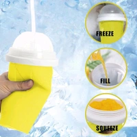 Smoothies Maker Cup, Magic Quick Frozen Smoothies Cup Cooling Cup Double Layer Squeeze Cup Slushy Maker, Homemade Milk Shake Ice Cream Maker DIY it for Children and Family
