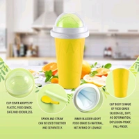 Smoothies Maker Cup, Magic Quick Frozen Smoothies Cup Cooling Cup Double Layer Squeeze Cup Slushy Maker, Homemade Milk Shake Ice Cream Maker DIY it for Children and Family