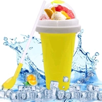 Smoothies Maker Cup, Magic Quick Frozen Smoothies Cup Cooling Cup Double Layer Squeeze Cup Slushy Maker, Homemade Milk Shake Ice Cream Maker DIY it for Children and Family