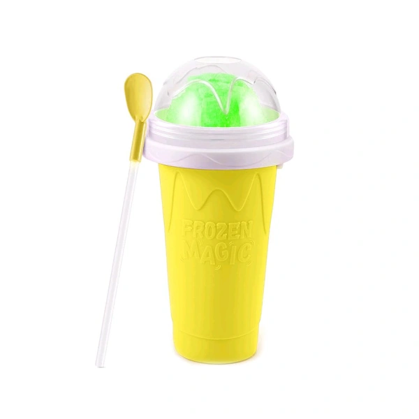 Smoothies Maker Cup, Magic Quick Frozen Smoothies Cup Cooling Cup Double Layer Squeeze Cup Slushy Maker, Homemade Milk Shake Ice Cream Maker DIY it for Children and Family