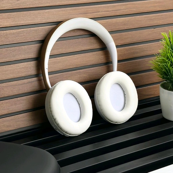 Wireless ANC Headphones, Foldable Design, Heavy Bass Sound, Noise Cancelling Bluetooth Headset with Mic, Comfortable Over-Ear Fit for Music, Gaming & Travel - White