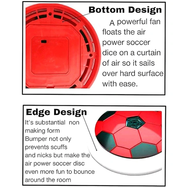 Hover Soccer Ball Toy with Foam Bumper – Indoor Air Power Football for Kids, with LED Light & Smooth Gliding