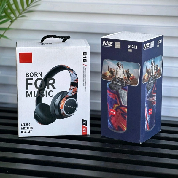 Music Combo Deal – Stylish Stereo Headphones And MZ M211 Bluetooth Speaker