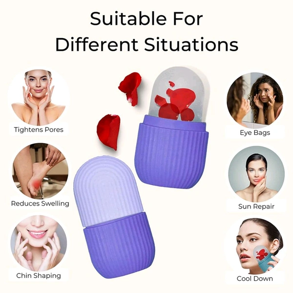 Beauty Ice Roller for Face & Eye Reusable Face Rollers Facial Roller Box - Pack Of 2