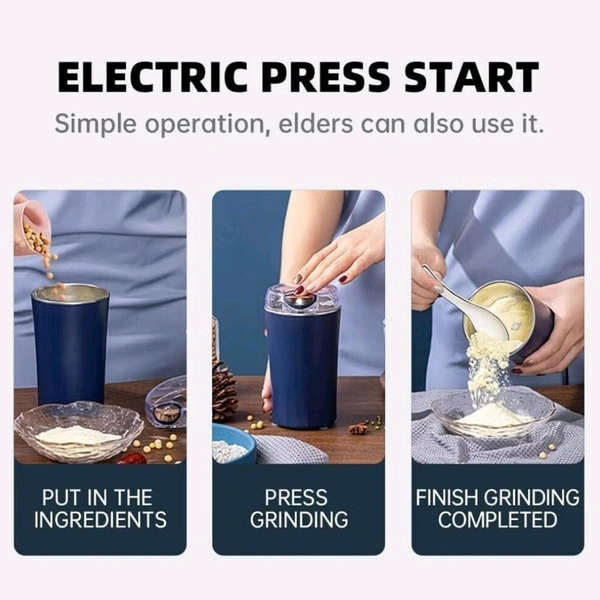 Stainless Steel Coffee Grinder Machine powerful Mini Grinder, Electric Coffee Bean Grinder Machine Portable Grinder for Home and Office for Espresso, Drip Coffee, and French Press - Durable, Quiet, and Portable for Home or Travel 300w