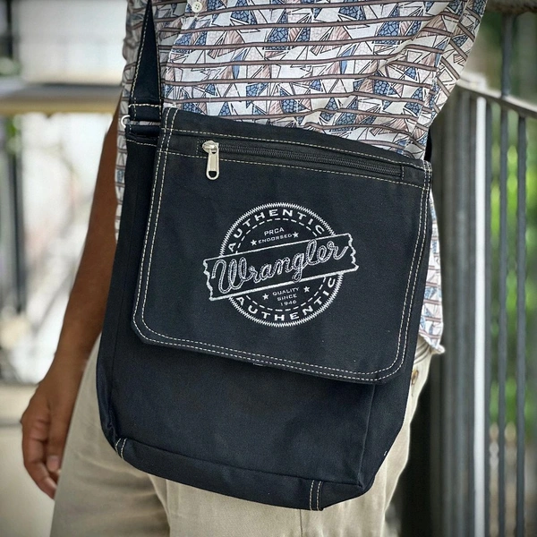 Street-Style Canvas Messenger Sling Bag | Bold Design | Unisex Crossbody Casual Bag for College, Work & Travel - SRB3