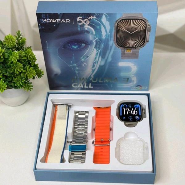 HW Ultra 3 CALL 5G Android Smartwatch | 128GB ROM + 8GB RAM | AMOLED Display | GPS + NFC + Camera | India's First AI DeepSeek Watch - Prepaid Orders Only Accepted