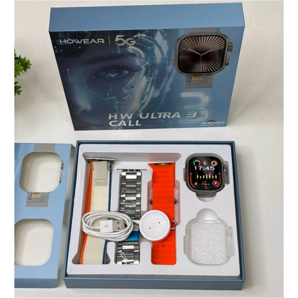 HW Ultra 3 CALL 5G Android Smartwatch | 128GB ROM + 8GB RAM | AMOLED Display | GPS + NFC + Camera | India's First AI DeepSeek Watch - Prepaid Orders Only Accepted