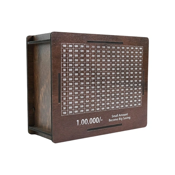 Wooden Money / Piggy Bank, Money Box, Coin Box with Carved Design for Kids / Children, Savings Challenge Box, Cash Vault Wooden Savings Box, Coin Piggy Bank, Money Save Box Smash, Money Saver