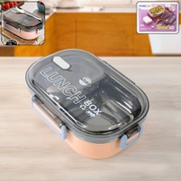 Home Chef Premium Leak-Proof Lunch Box with Stainless Steel Compartments – BPA-Free Microwave Safe Tiffin with Locking Lid, Spoon & Divider – Ideal for Office, School, and Travel Use
