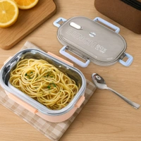Home Chef Premium Leak-Proof Lunch Box with Stainless Steel Compartments – BPA-Free Microwave Safe Tiffin with Locking Lid, Spoon & Divider – Ideal for Office, School, and Travel Use
