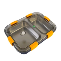 Lunch Box Sealed Leakage Proof Stainless Steel Lunch Box 2 Section Lunch Box With Spoon
