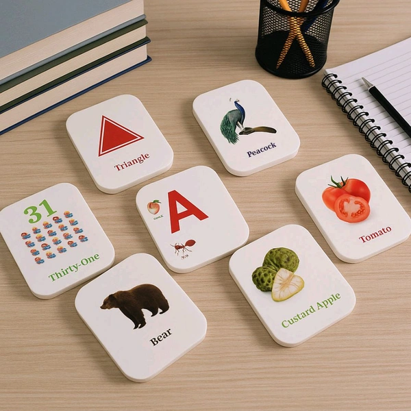 Kidkraft Early Learner 7-in-1 Flashcard Combo Set – 224 Pcs Educational Learning Cards for Kids – Includes Alphabet, Numbers, Animals, Birds, Fruits, Vegetables, Colours & Shapes – 7 Packs of 32 Flashcards Each