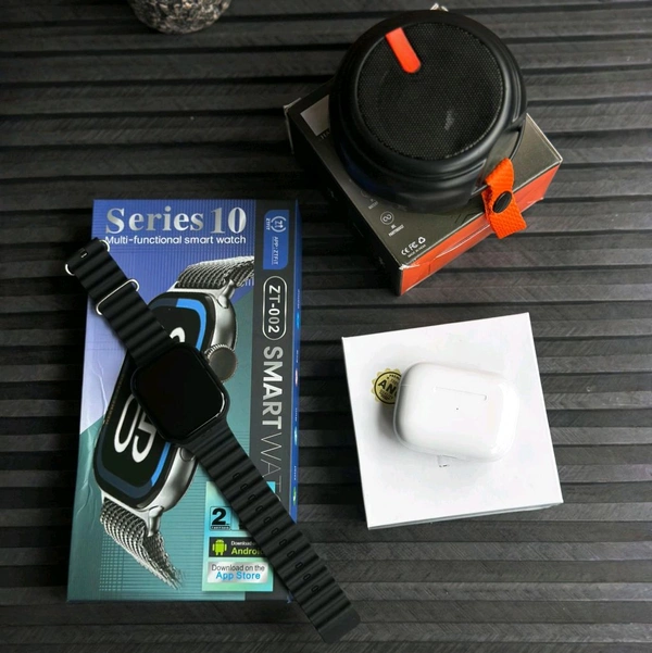 3 in 1 Special Combo Deal – Mini Wireless Speaker + ZT-002 Series 10 Smartwatch + TWS Earbuds
