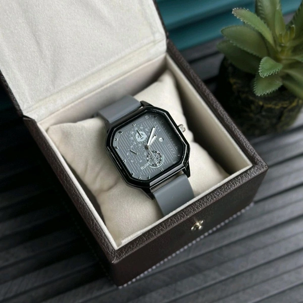 Most Demanded RULAX Analog Quartz Movement Watch With High Quality Strap Best finishing Body & Case - Gray