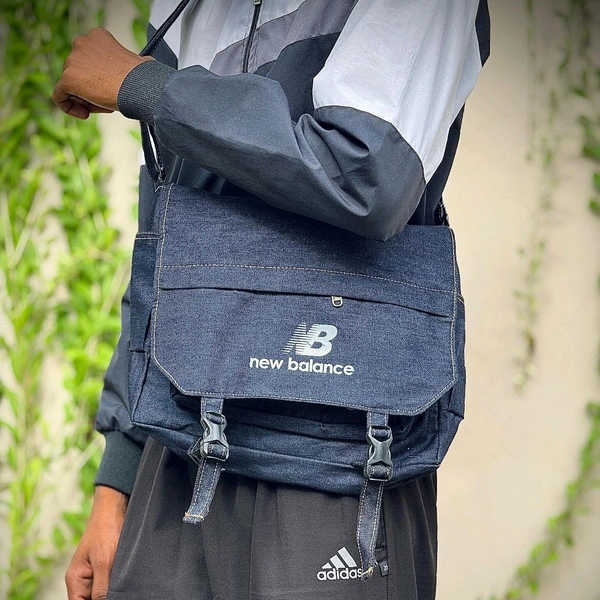 Casual Denim Crossbody Sling Bag for Men – Stylish Shoulder Messenger with Buckle & Zip – Lightweight Daily Travel Bag - SRB2