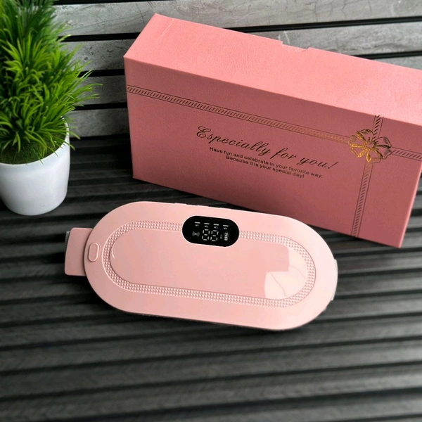 Portable Cordless Heating Pad, Electric Waist Belt Device, Fast Heating Pad with 3 Massage Modes, Back or Belly Heating Pad for Women and Girl