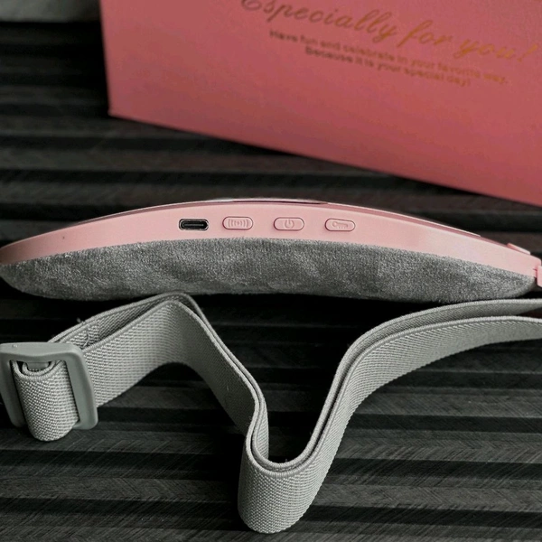 Portable Cordless Heating Pad, Electric Waist Belt Device, Fast Heating Pad with 3 Massage Modes, Back or Belly Heating Pad for Women and Girl