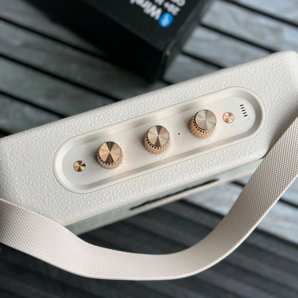 New Stockwell 3 Wireless Bluetooth Speaker | Dolby Sound | USB Playback | Carbon Texture Body | Type-C Charging | Portable Handle | Long Battery Backup - White