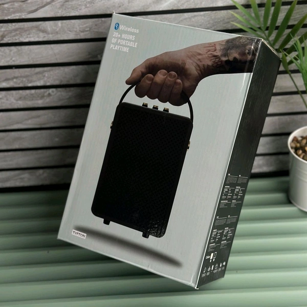 New Tvftonspeaker Wireless Bluetooth Speaker | Dolby Sound | USB Playback | Carbon Texture Body | Type-C Charging | Portable Handle | Long Battery Backup - 1 Month Cybzone Warranty