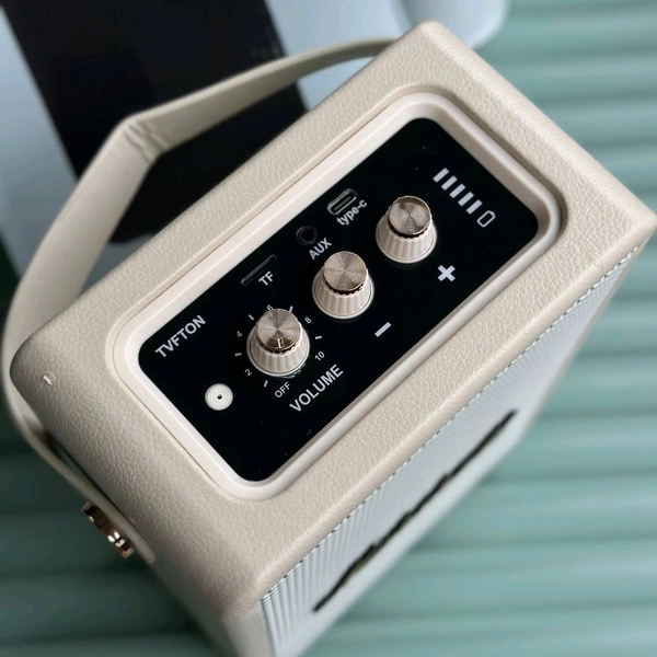 New Tvftonspeaker Wireless Bluetooth Speaker | Dolby Sound | USB Playback | Carbon Texture Body | Type-C Charging | Portable Handle | Long Battery Backup - 1 Month Cybzone Warranty