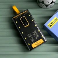 TROOPS 10,000 mAh Smart Charge Transparent Power Bank | 15W Fast Charging | Dual USB Output + Type-C Input | LED Battery Display 