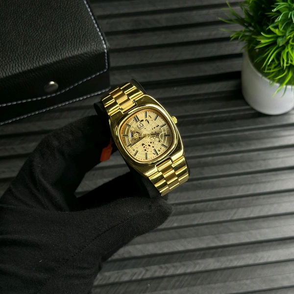 LG Gold Budget Analog Quartz Watch – Premium Style at a Budget Price - Gold
