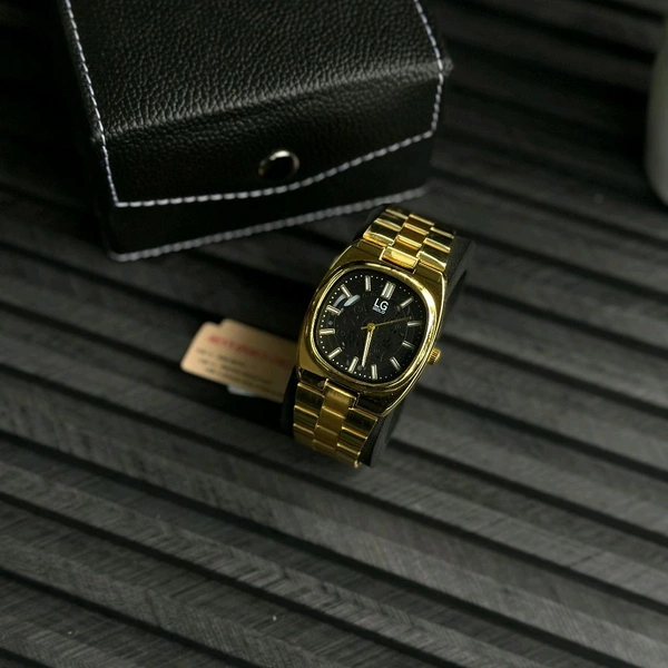 LG Gold Budget Analog Quartz Watch – Premium Style at a Budget Price - Black